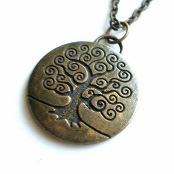 Handmade Tree of Life Antique Brass Necklace - Picture 1 of 2